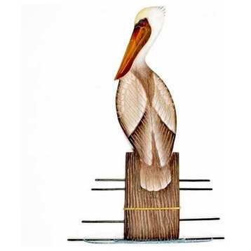 Wooden Pelican on Piling