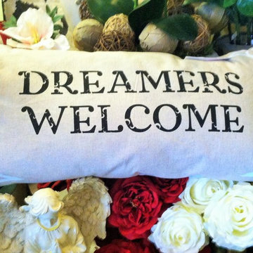 dreamers welcome gifts,welcome pillows, welcome signs,welcome home, pillows with