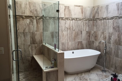 Inspiration for a modern bathroom remodel in Boston