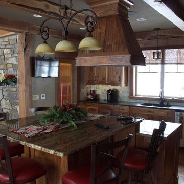 Rustic Walnut Kitchen / Basement Bar