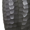 Retro Modern Textured Black Glass Table Lamp, Faceted Honeycomb Pattern Silver