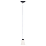 Livex Lighting - Livex Lighting 6460-04 Ridgedale - One Light Mini-Pendant - No. of Rods: 3  Canopy IncludedRidgedale One Light  Black Hand Blown Sat *UL Approved: YES Energy Star Qualified: n/a ADA Certified: n/a  *Number of Lights: Lamp: 1-*Wattage:100w Medium Base bulb(s) *Bulb Included:No *Bulb Type:Medium Base *Finish Type:Black