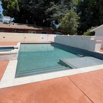 North Hollywood Residential Pool Construction with Integrated Spa