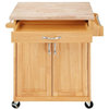 Dorel Living Wood Top Kitchen Cart in Natural