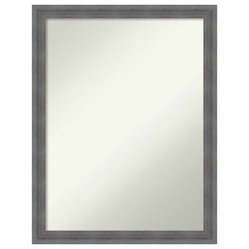 Dixie Grey Rustic Non-Beveled Wood Bathroom Wall Mirror - 20.25 x 26.25 in.