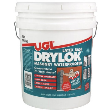 Drylok® 27515 Masonry Latex Base Waterproofing Paint, 5 Gallon, White