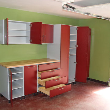 Redline Work Series Garage Cabinets, Slat Wall