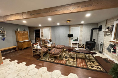 Mountain style basement photo in Denver