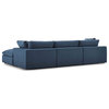 Commix Down Filled Overstuffed 4 Piece Sectional Sofa Set, Azure