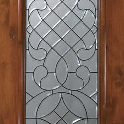 Slab Exterior Single Door 96 Alder Savoy 1 Panel 3/4 Lite Glass - Front Doors