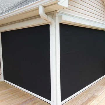 Motorized porch shades