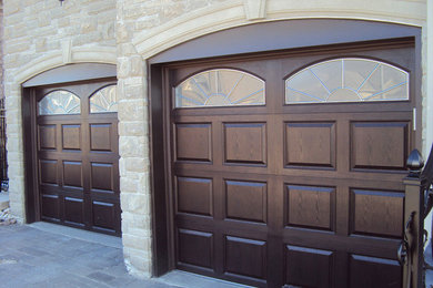 Inspiration for a mid-sized modern attached two-car garage remodel in Chicago
