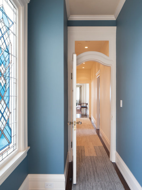 Most Popular Victorian Hallway with Blue Walls Design Ideas ...