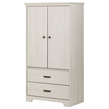 South Shore Versa 2 Drawer Door Armoire in Winter Oak