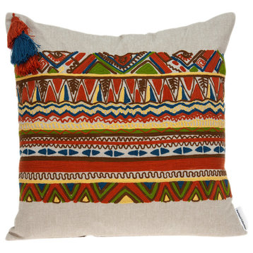 Parkland Collection Zelda Bohemian Multicolor Pillow Cover With Poly Insert