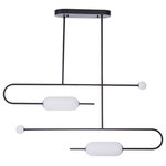 Craftmade - Craftmade Tuli LED Island Light, Flat Black - Lighting Goals! The Tuli collection is the ideal bridge between function and inspiration. Like a contemporary piece of art, the sleek curves accented with beautiful white glass encapsulated state-of-the-art LED lights are guaranteed to be a conversation starter.