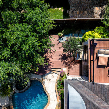Custom Multi-Level AZEK® Deck with Stone Pool Deck & Sun Deck