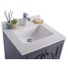 Laviva 313613-24G-WQ Odyssey 24" Maple Grey Bathroom Vanity with White Quartz C