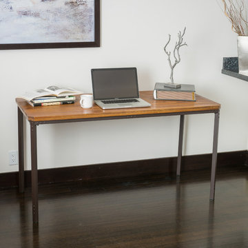 Industrial Dining Space w/ Wood Finish Table