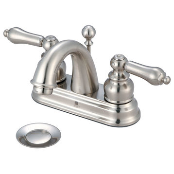 Two Handle Bathroom Faucet, PVD Brushed Nickel