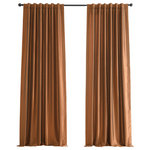 Half Price Drapes - Vintage FauxDupioni Silk Curtain, Single Panel, Copper Kettle, 50"x84" - Our faux dupioni silks are the best value around for home decor projects where real silk is not practical. With low sheen and slubs that run Horizontally this fabric has look and feel of vintage dupioni silk. Woven from 100% polyester.