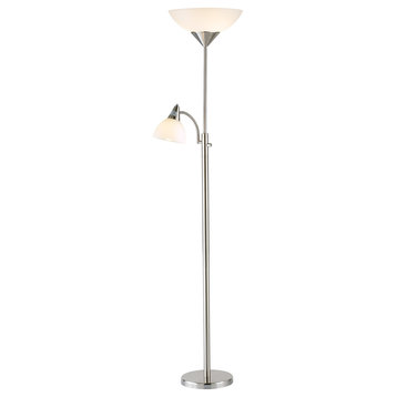 Piedmont Combo Floor Lamp, Satin Steel