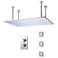 Jesi LED 20*40" Digital Rainfall Shower System and 3 Jetted Body Sprays ...