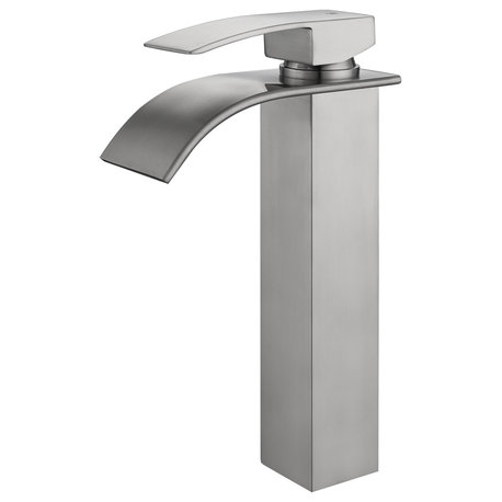 Raina 10" Single Hole Vessel Sink Bathroom Faucet, Brushed Nickel