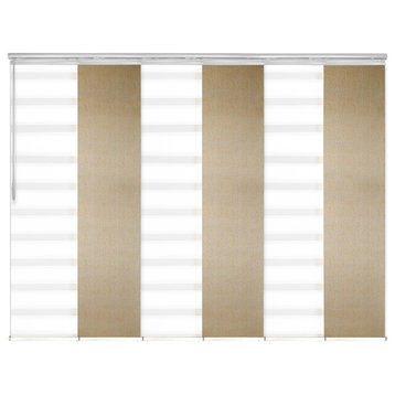 Blanched White-Raisa 6-Panel Track Extendable Vertical Blinds 70-130"x94"