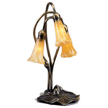 Meyda Tiffany 13636 Stained Glass / Tiffany Desk Lamp - Amber