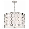 Crystorama 2266-PN 5 Light Chandelier in Polished Nickel with Silk