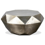 Riverside Furniture - Riverside Furniture Olivia Coffee Table - The multi-faceted sides of the Olivia tables create light and depth in the luxurious finish of our Hammered Gold. Each table is hand hammered to give a unique appearance.  No two tables are the same and the finish may slightly vary from table to table.