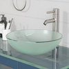 63" Blue Wood & Glass Double Sink Vanity Set, Brushed Nickel Faucets- "Cymber"
