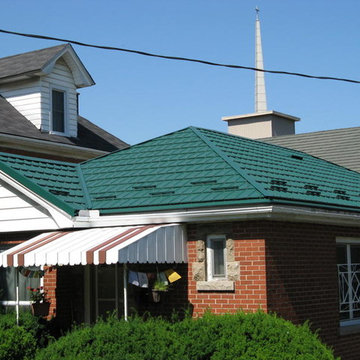 Houses with Hy-Grade's permanent steel roofing "cure"