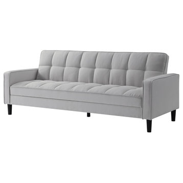 Loft Lyfe Paley Convertible Sofa Bed, With Storage, 85" Wide, Light Gray Linen