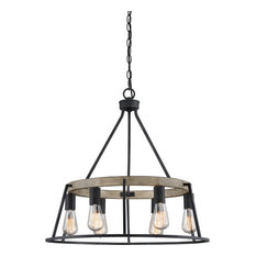 Quoizel BRT5006 Brockton 6 Light 25"W Wood Chandelier - Grey Ash