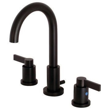 Widespread Bathroom Faucet, Brass Pop-Up, Matte Black
