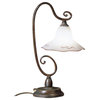 Country Line 1806 Table Lamp, Verdigris And Rust, White Scavo