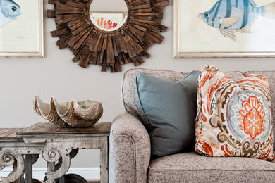 Inspiration for a coastal living room remodel in Boston