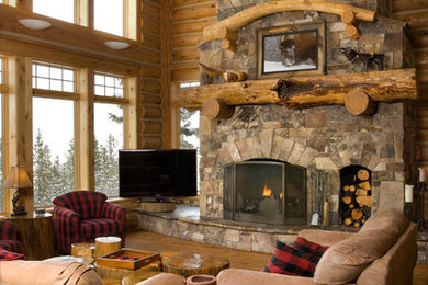 Living room - rustic living room idea in Other