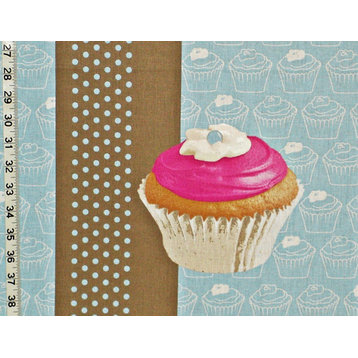 Retro Cupcake Fabric Polka Dot, Standard Cut