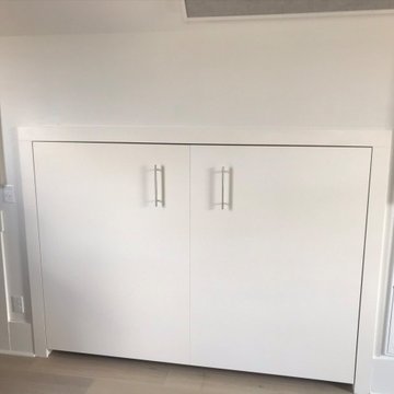 Custom Built Recessed Full Size Murphy Wall Bed - White Finish