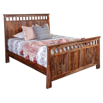 Solid Sheesham Wood King Bed - Harvest