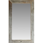 My Barnwood Frames - Rustic Mirror, Homestead Flat Barnwood Mirror, 30"x36" - Our popular Homestead Frame makes a beautiful Mirror.  We start with 3 inch wide reclaimed boards and handcraft it into a simple mirror that will beautify entryways, mantles, and vanities alike.  The flat .75 inch profile allows it to fit into areas where clearance is tight, making this one of our most versatile mirrors.  It is both beautiful and eco friendly, made right in the USA.  This mirror can be hung in either a landscape or portrait orientation with the included hardware.