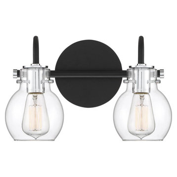 Andrews Bath Vanity Light, 2-Light, Earth Black, 14"W ANW8602EK PK41