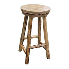 Rustic Log Bar Stools Counter Houzz Rush Creek Creations Rustic Log Pub Bar Fixed Stool 30
