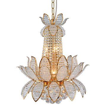 Artistry Lighting Flower Collection 24 Karat Gold Crystal Chandelier 20x26