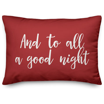 And To All A Good Night, Red 14x20 Lumbar Pillow