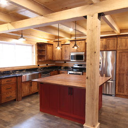 Coe Hill, Ontario   Rustic Wormy Ash Cottage Kitchen - Products