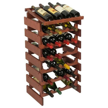 Pemberly Row 7 Tier 28 Bottle Display Wine Rack in Mahogany